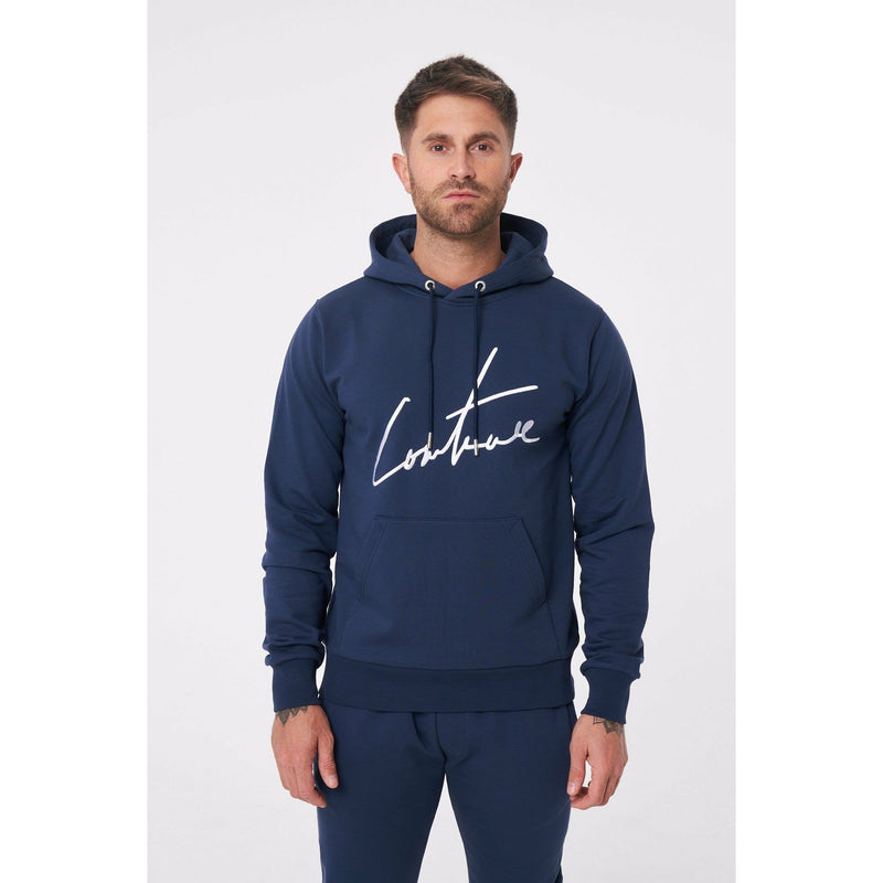 The Couture Club Essential Signature Slim Fit Navy Hoodie