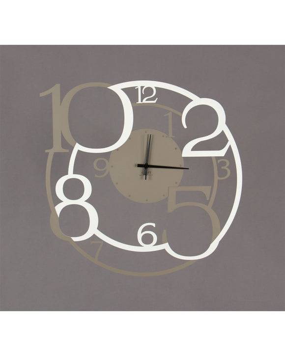 Orologio Da Parete Moderno Circuito Tortora In Metallo 60 X 60 Cm Made New Popolo