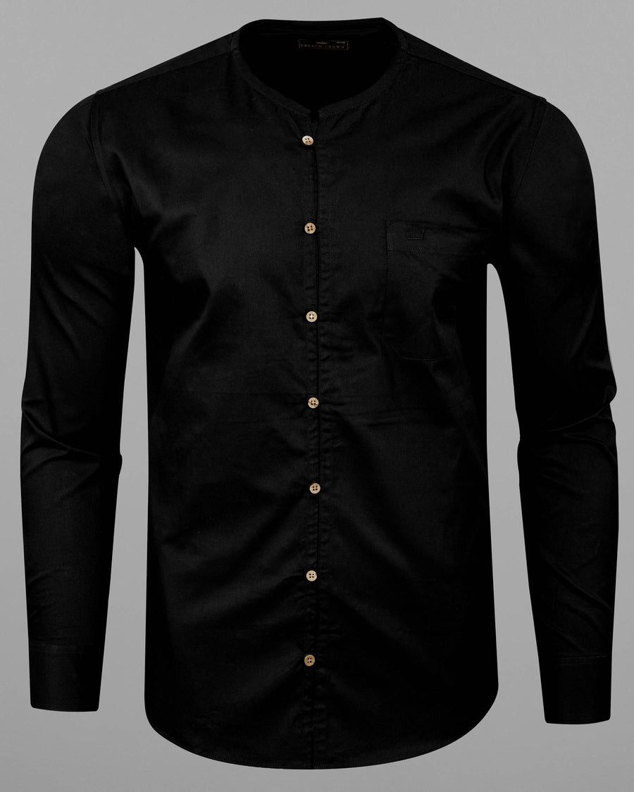 Jade Black Super Soft Premium Cotton Collarless Kurta Shirt