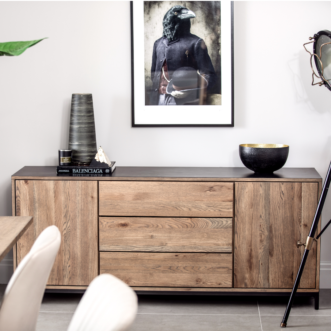 Manhattan Rustic Oak Wide Sideboard 180cm Annie Mo S