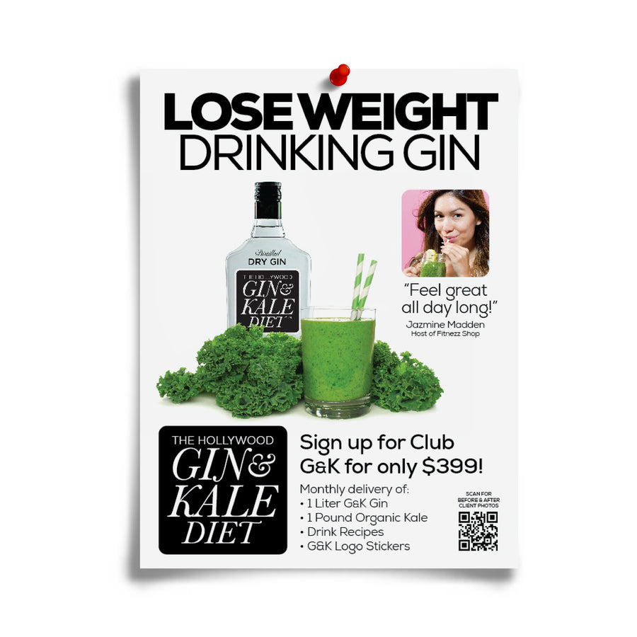 Gin Kale Diet Funny Flyer Prank O