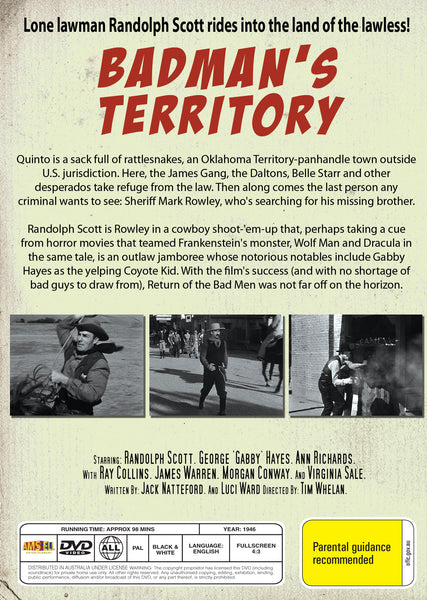 Badman S Territory 1946 Dvd Randolph Scott Ann Richards