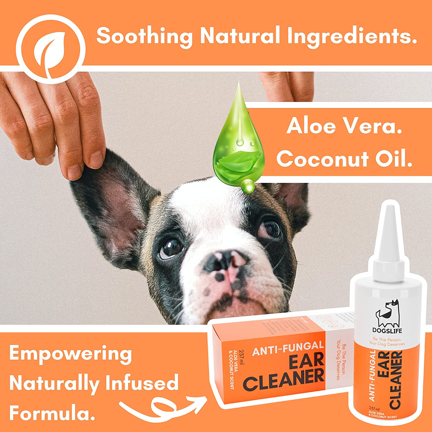 Natural Dog Ear Cleaner 237ml Stop Itchy Smelly Dog Ears Dogslife