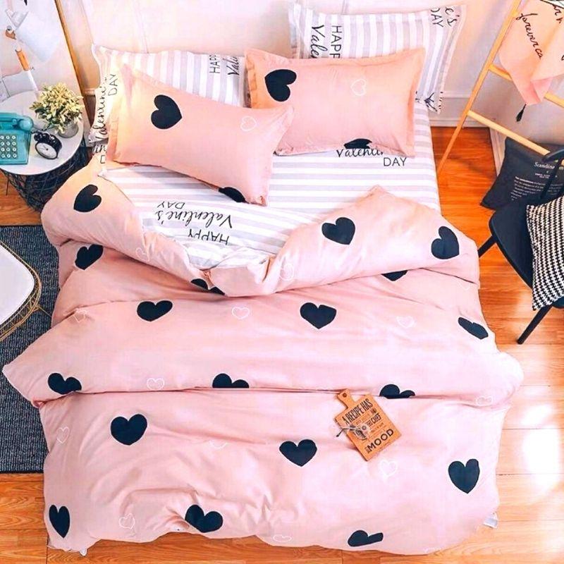Housse De Couette Rose Avec Coeur Noir Princesse Parfaite