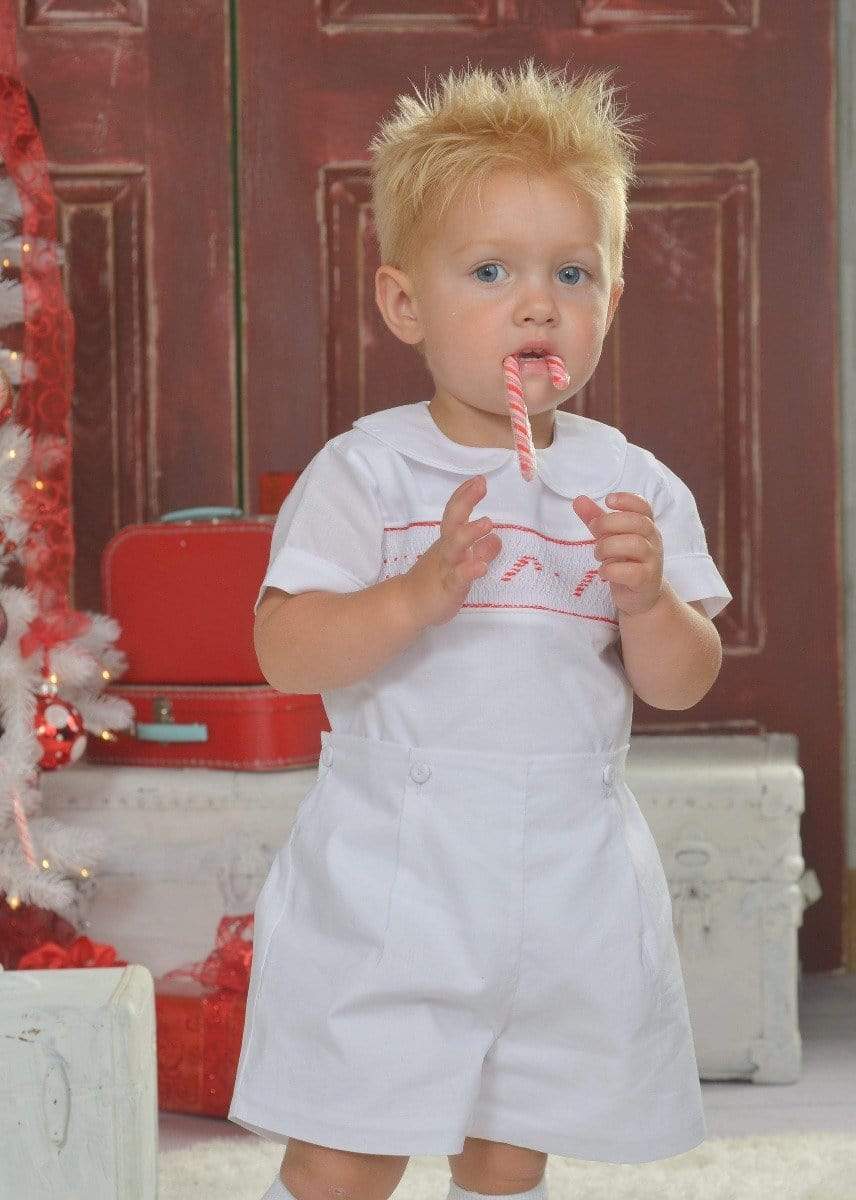 Boys Christmas Set Holiday Outfits Smocked Candy Cane Southern Boy Strasburg Children