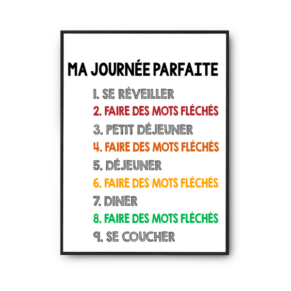 Affiche Mots Fleches Journee Parfaite Planetee