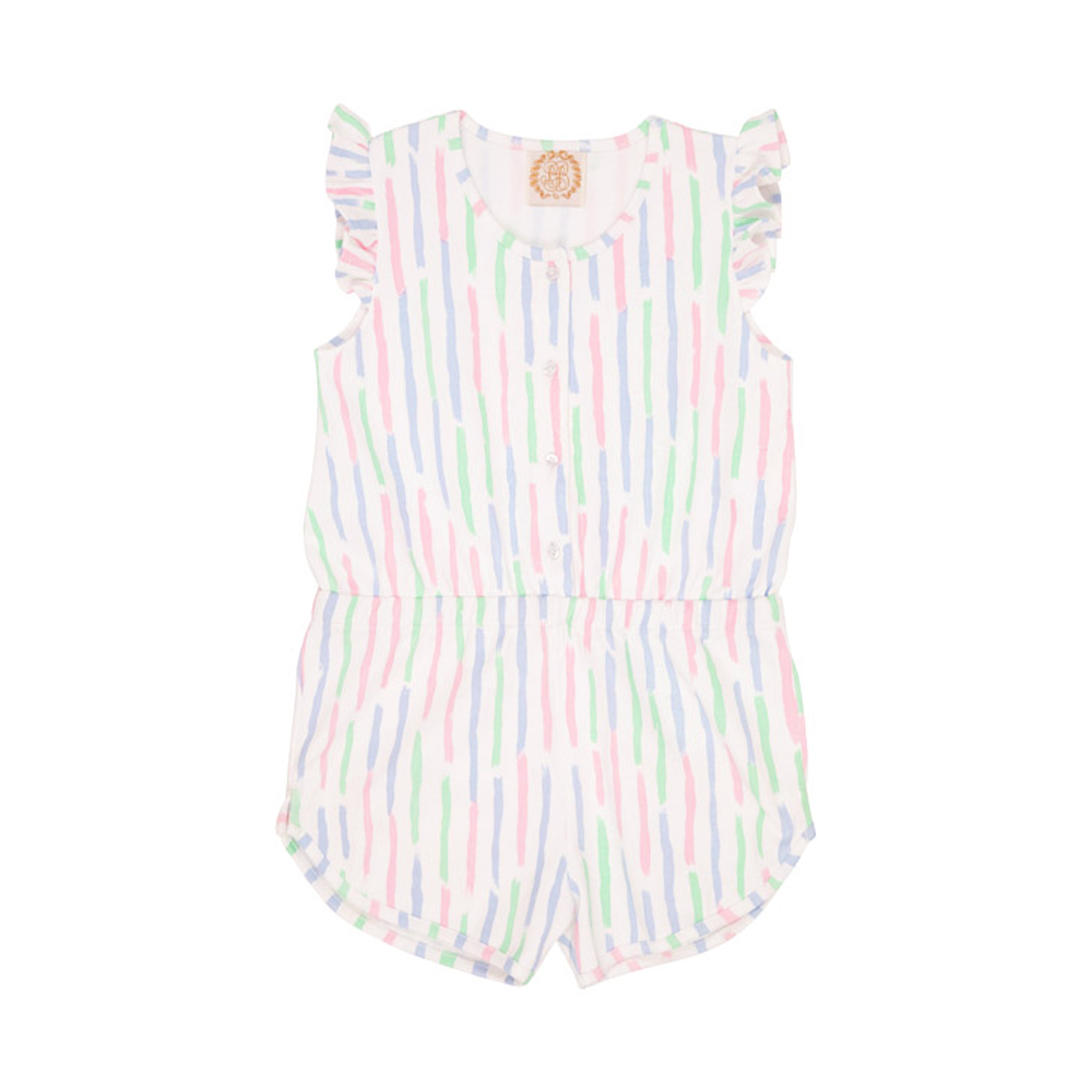 Marion Rose Romper White Sand Watercolor W Hamptons Hot Pink Merriment On Main