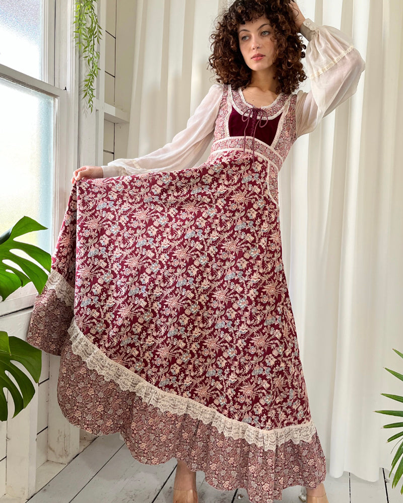 70s Gunne Sax Maxi Dress Lucky Vintage