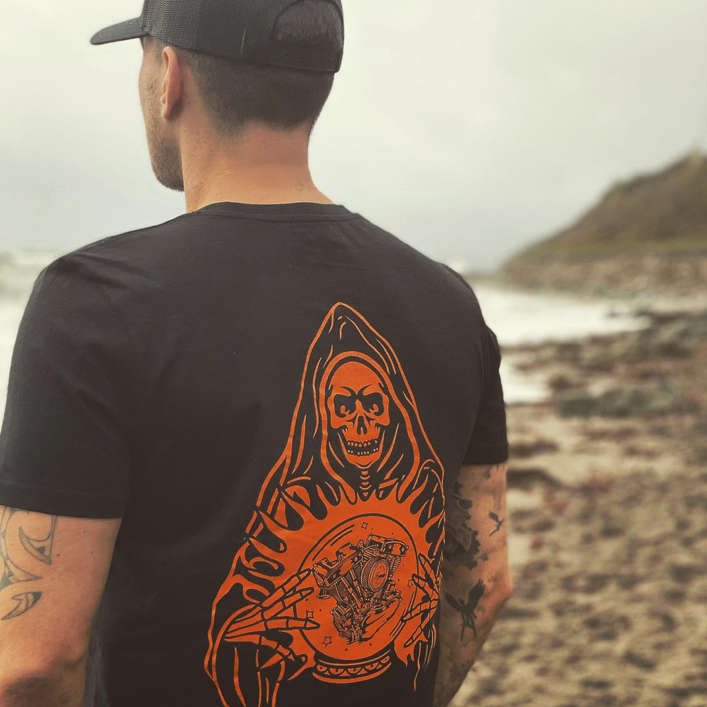 Audaces Fortuna Iuvat Black T Orange Print Royals Speed Shop