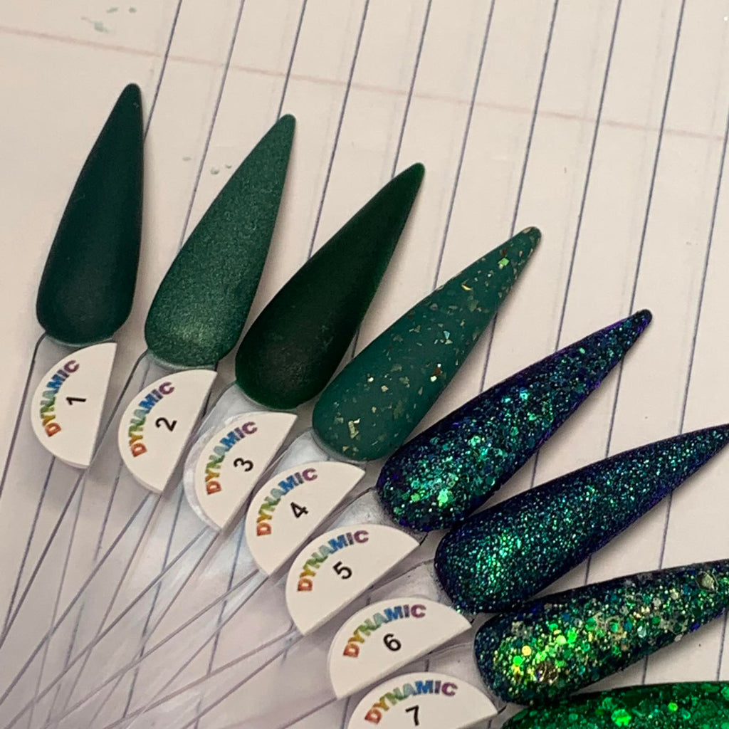 Green Acrylic Collection Jade Elegant Green Enchanted Green Metal Dynamic Nail Supply