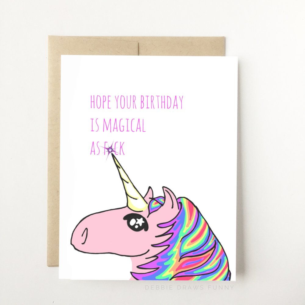 Debbie Draws Funny Best Seller Magical Af Unicorn Funny Birthday Ca Earth Baby Boutique
