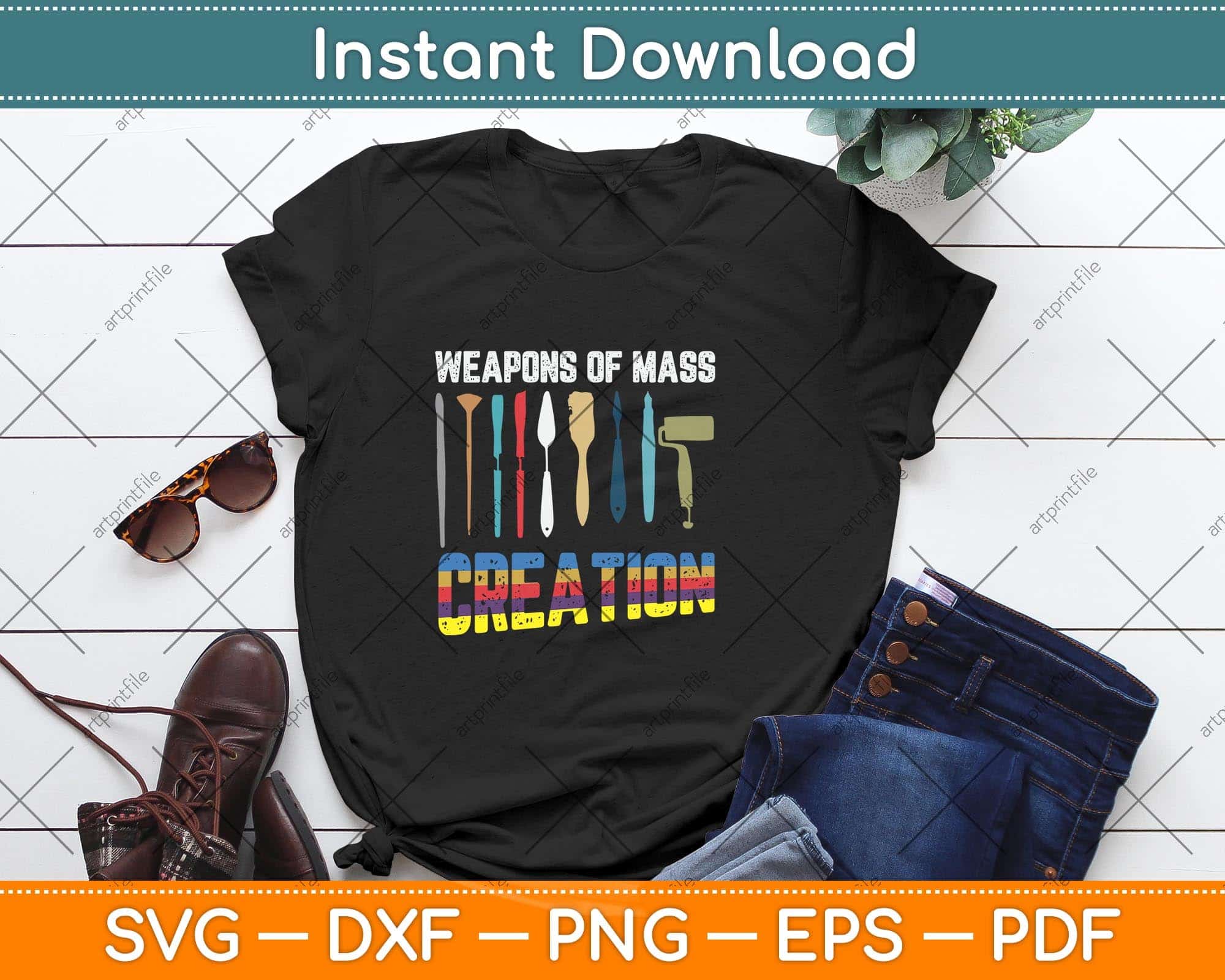 Weapons Of Mass Creation Artist Painting Teachers Svg Cutting File Artprintfile