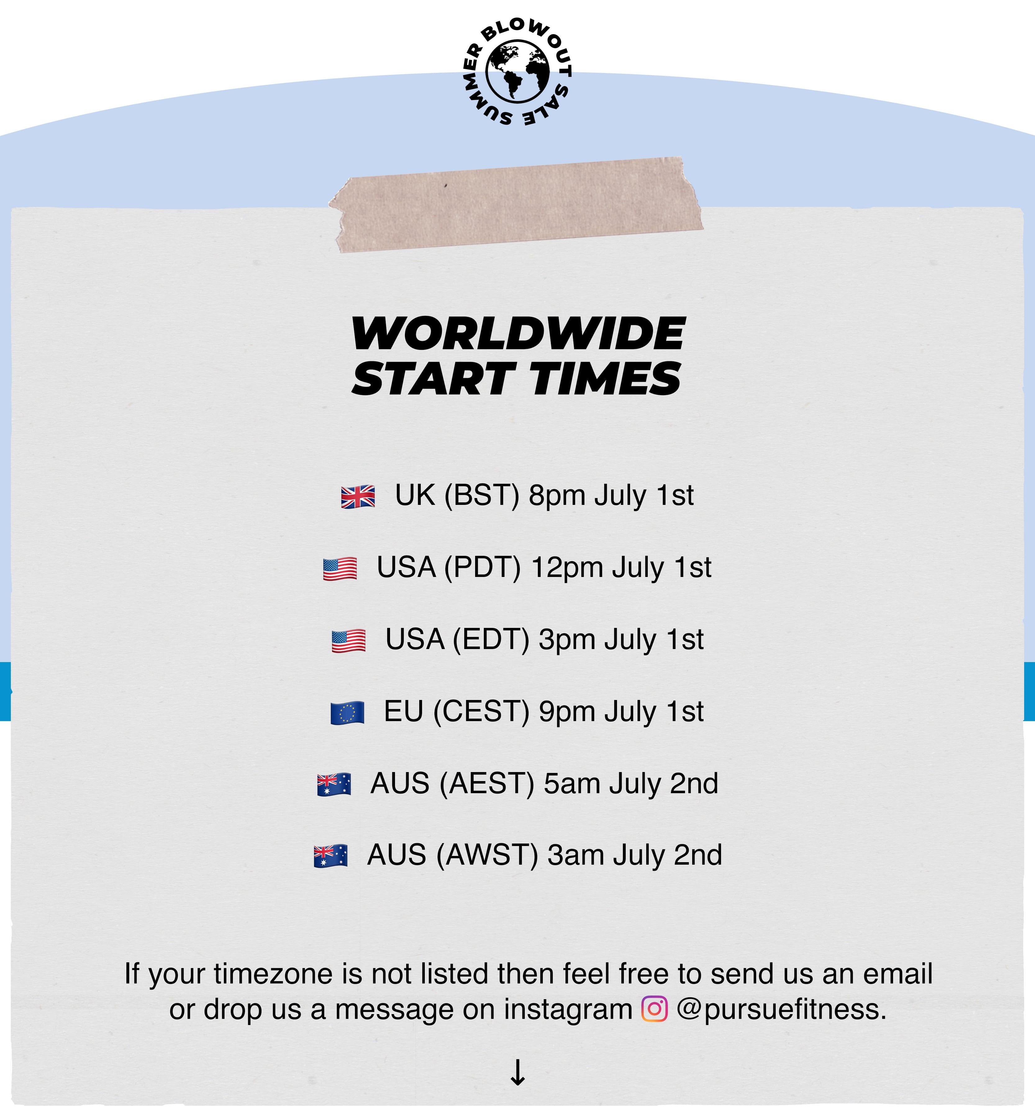 Summer Blowout Sale Pursue Fitness