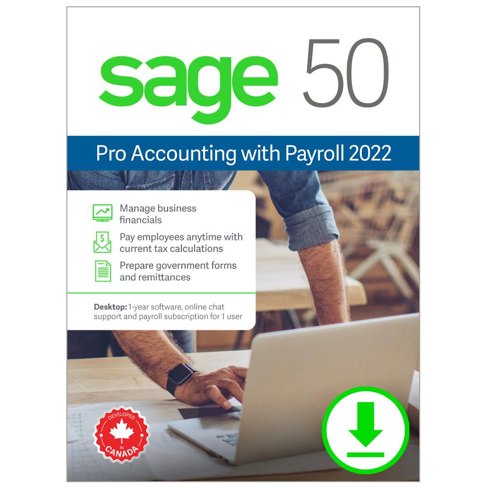 Sage 50 Pro Accounting 2022 With Payroll 1 Year Subscription Downl
