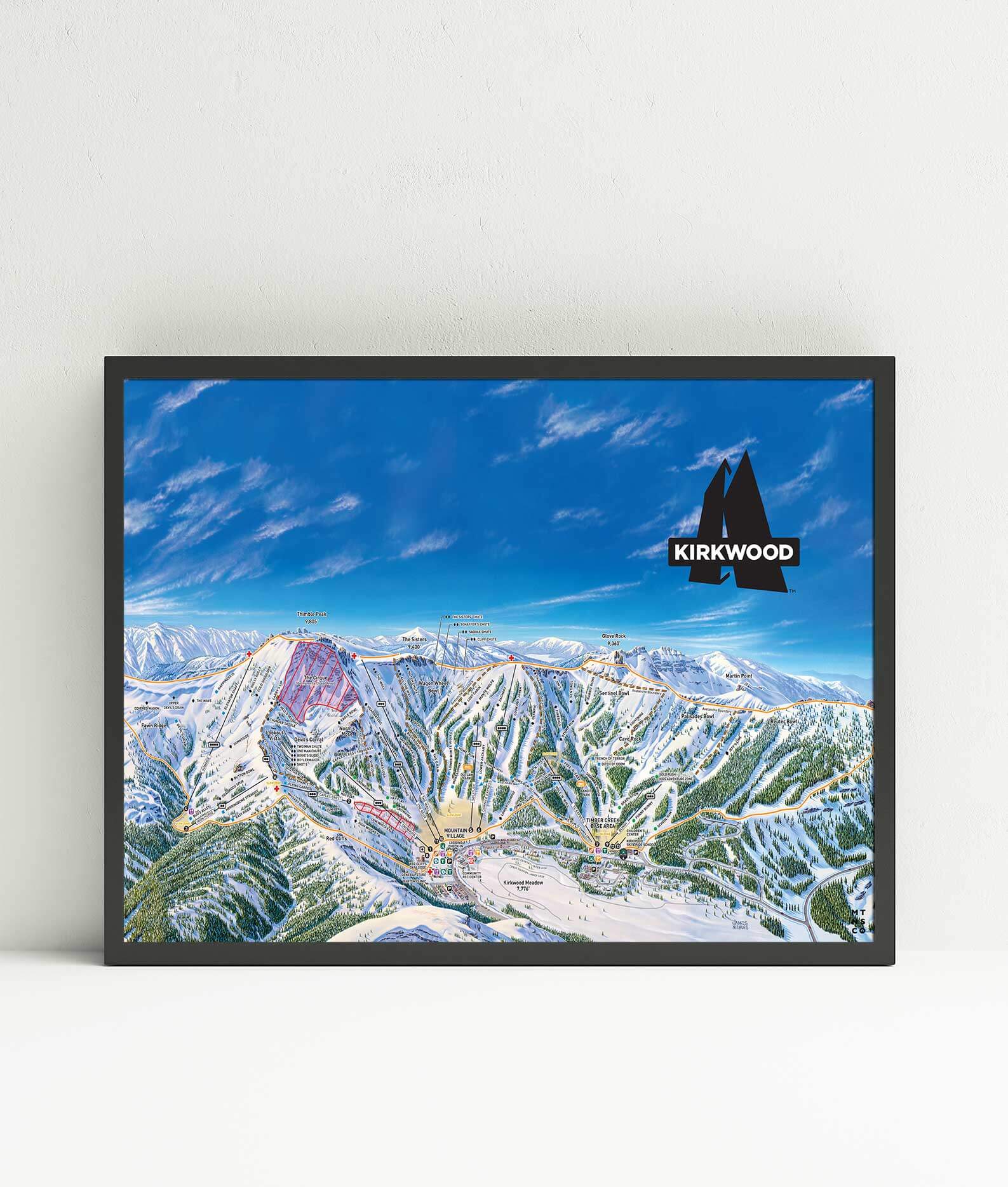 Kirkwood Ski Resort Trail Map Poster