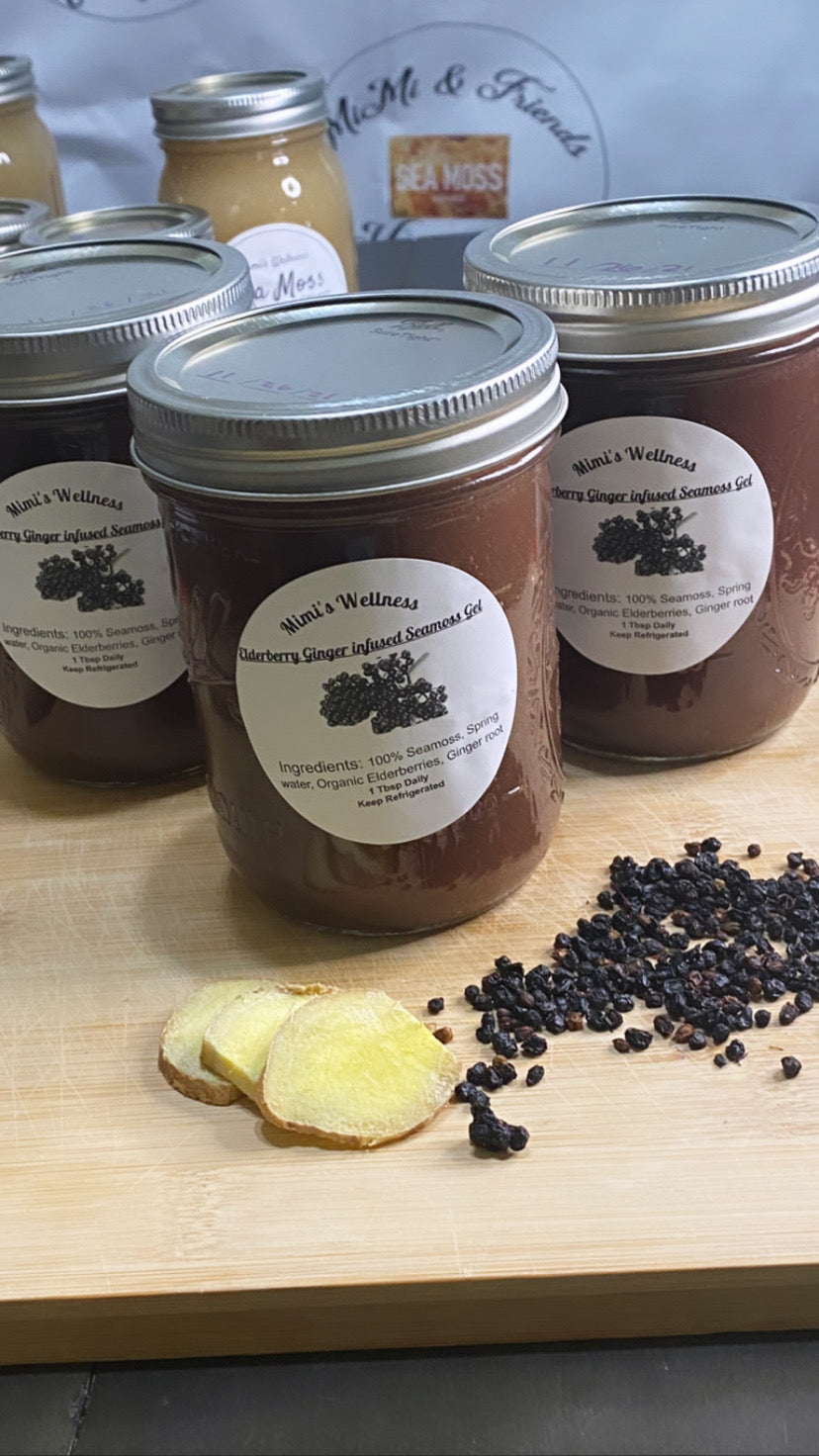 Elderberry Ginger Infused Sea Moss Gel Mimi S Wellness