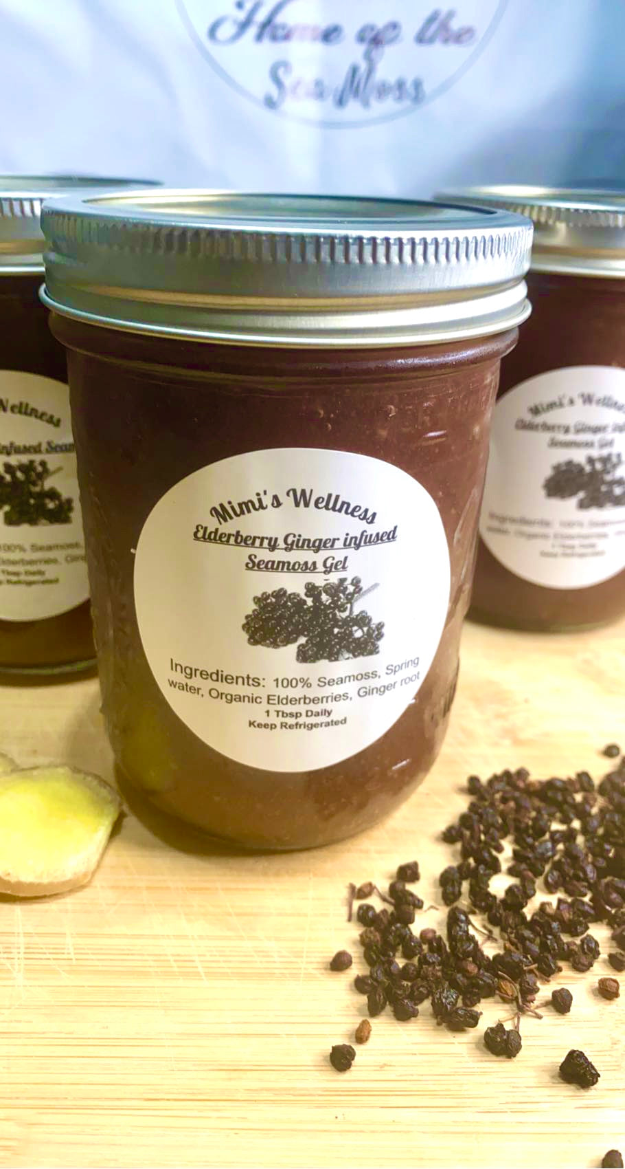 Elderberry Ginger Infused Sea Moss Gel Mimi S Wellness