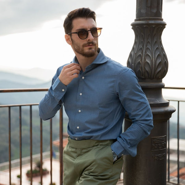 Buy Men S Denim Shirt Free Shipping Emmeellesartoriaitaliana