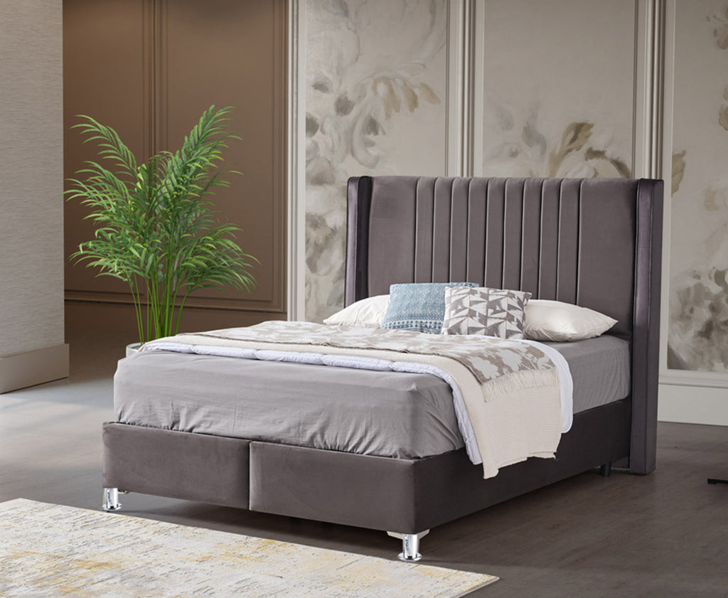 Roma 5ft Kingsize Ottoman Bed Frame Cream Grey
