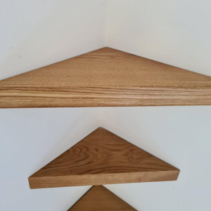Solid Oak Floating Corner Shelf Baby Monitor Security Camera Kitchen Shelf Hardwood Home Office Hanging Speaker Computer Table Itimber