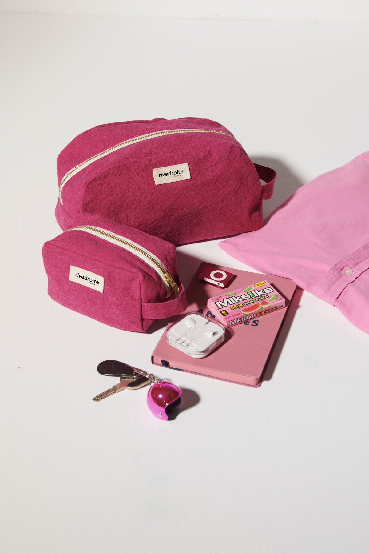 Tournelles The Small Pouch Recycled Cotton Pop Fuschia Rivedroite Paris
