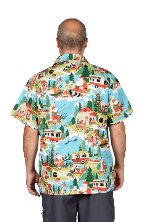 Camping Santa Pattern Hawaiian Christmas Shirt Artfest Ontario