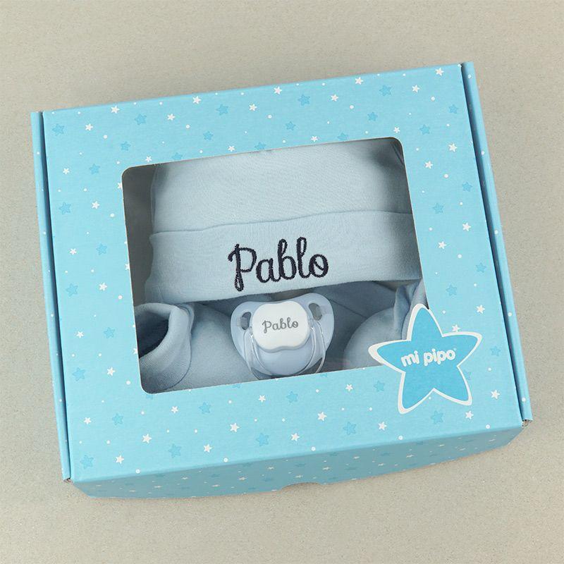 Cajita Regalo Bebe Recien Nacido Personalizado Azul Regalosbaby