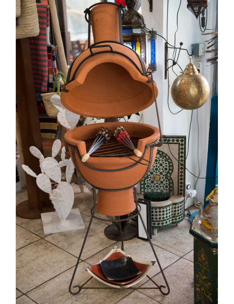 Produit 100 Sans Plomb Barbecue A Cheminee En Terre Cuite La Maison Du Potier Fabricant De Poterie Traditionnelle Et Moderne