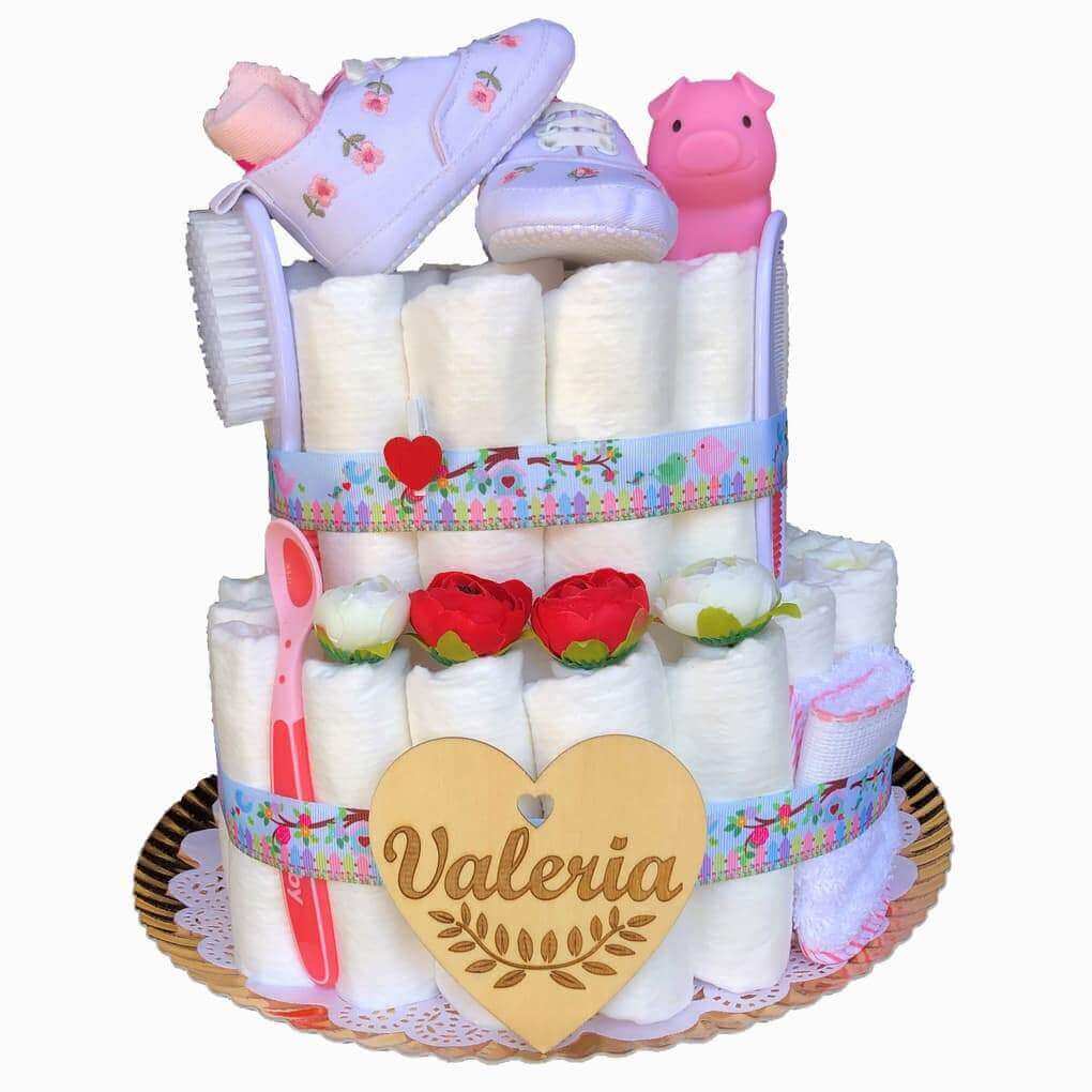 Tarta De Panales Especial Con Zapatitos Para Bebe