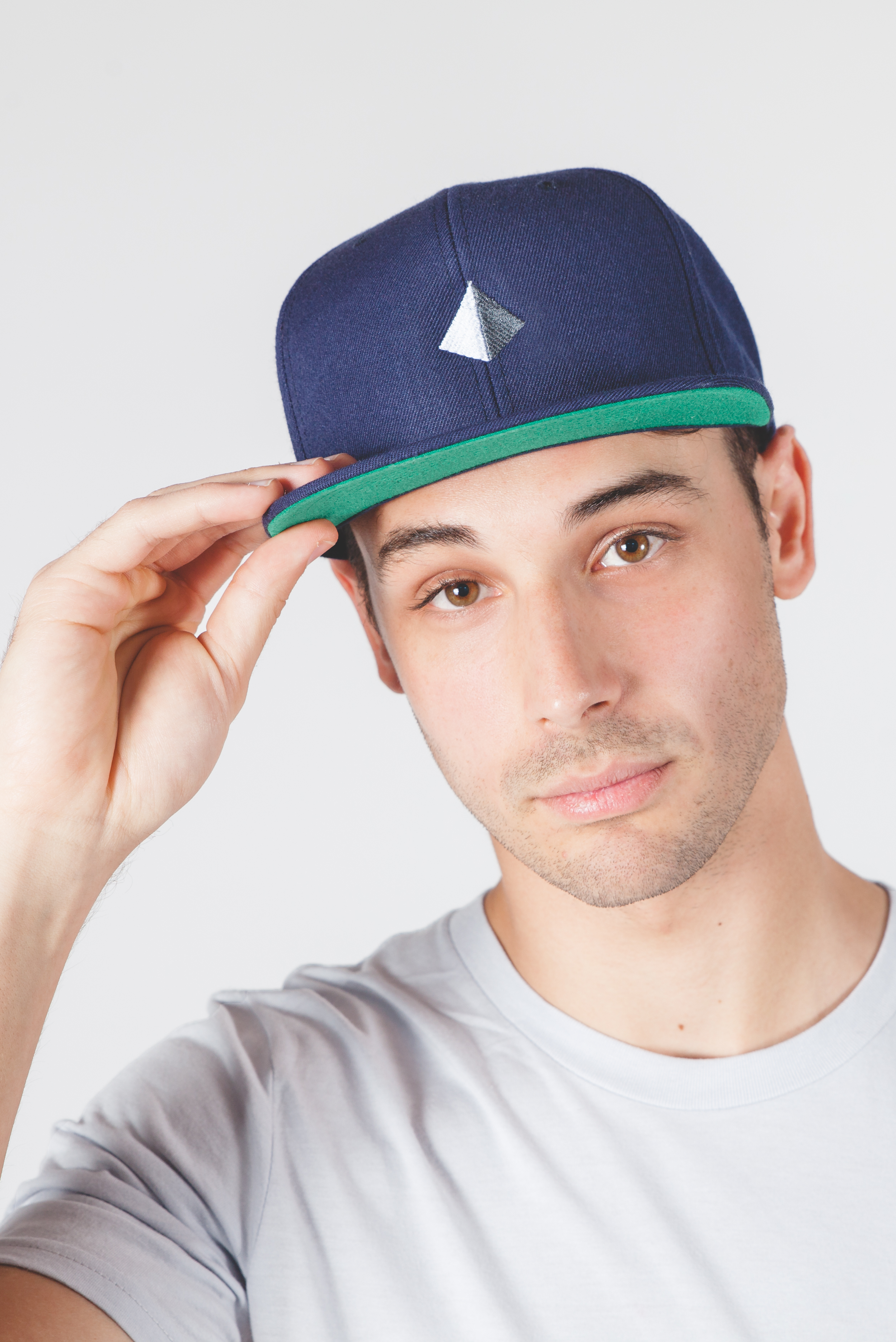 Flat Brim Adjustable Snapback Hat Cap Blue For Men Women