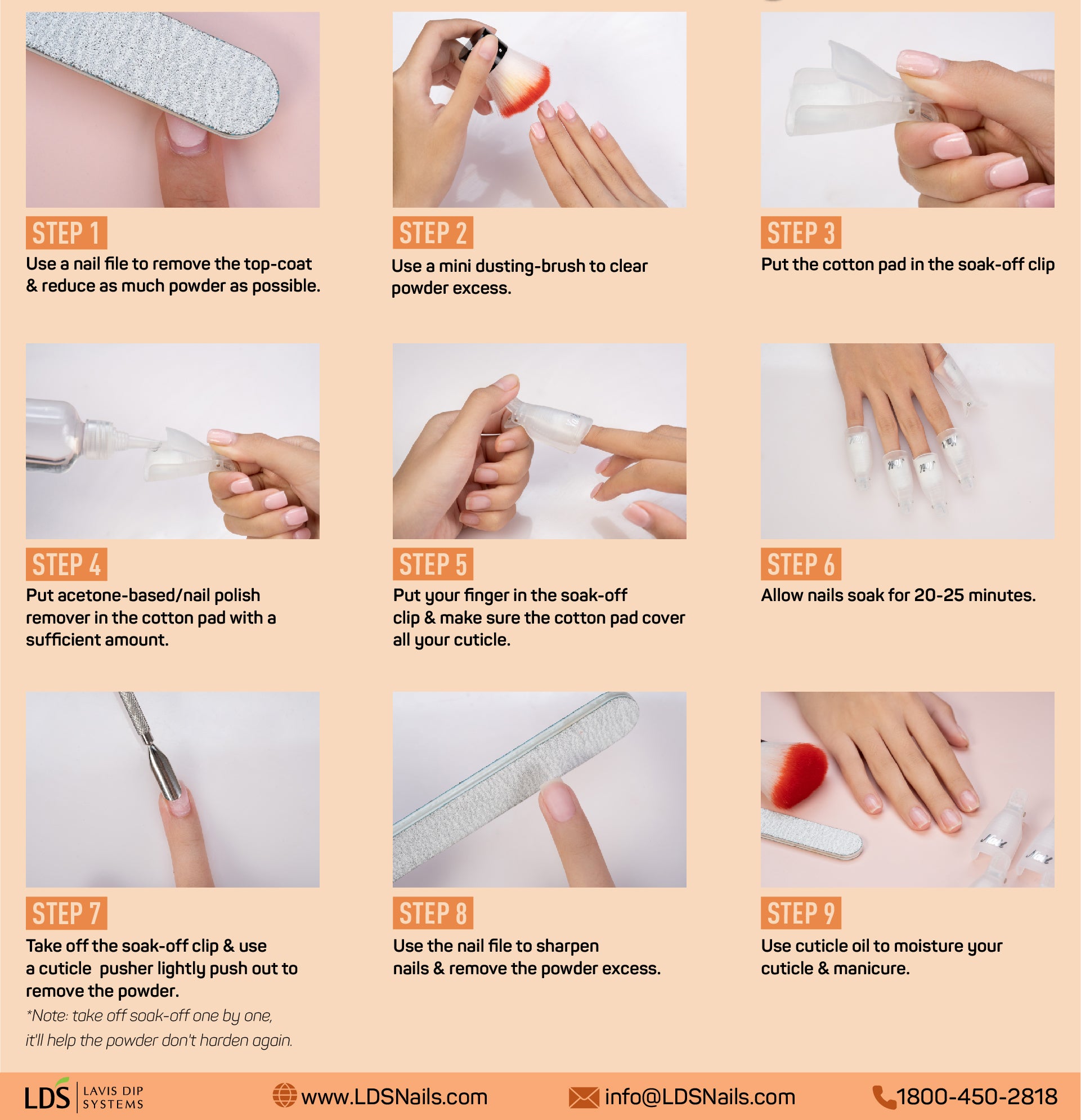 How To Safely Remove Dip Acrylic Nails With Soak Off Clips Lavis Dip Systems Inc