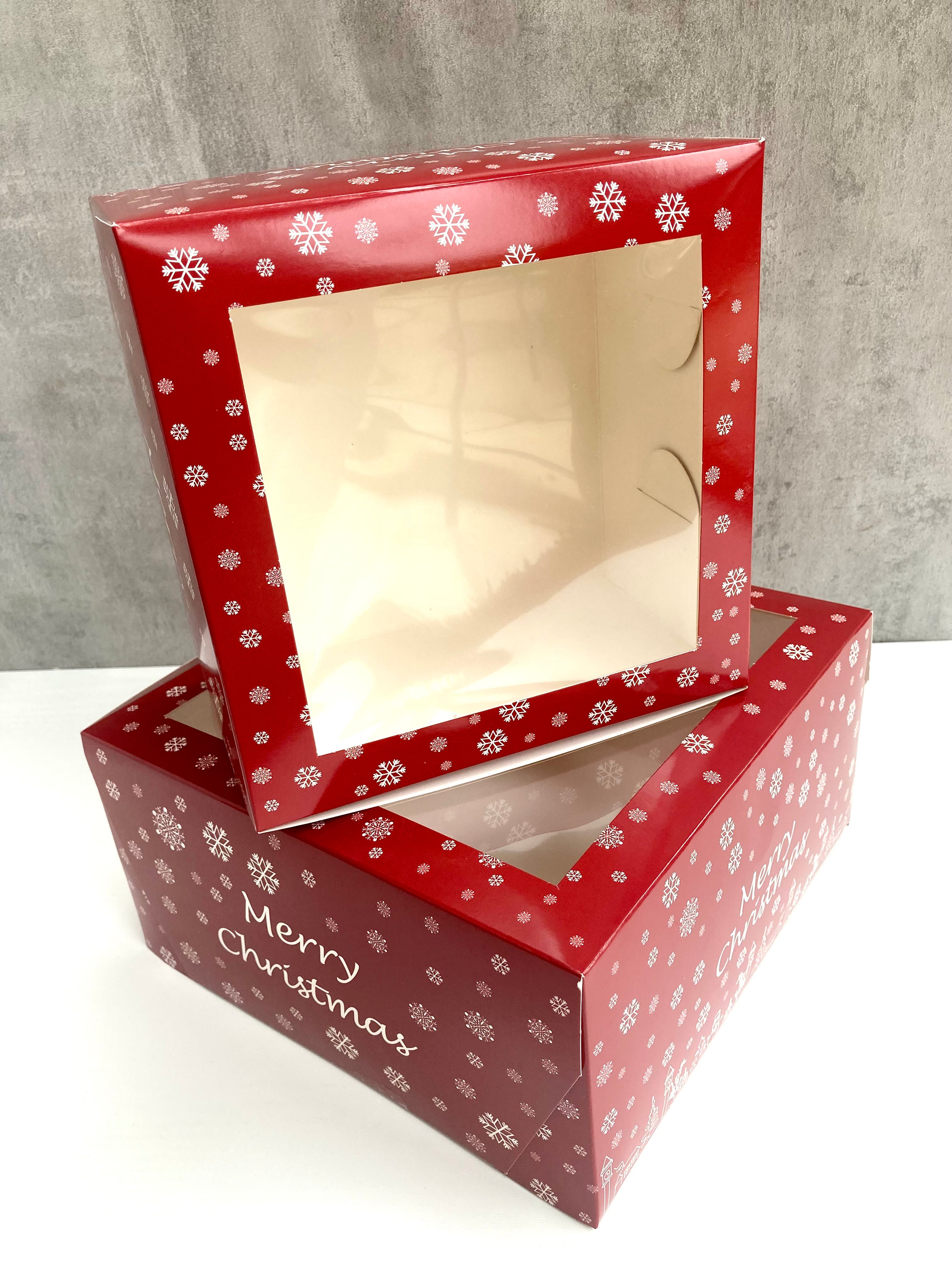 Red Christmas Box With Window Brigids Cake Room