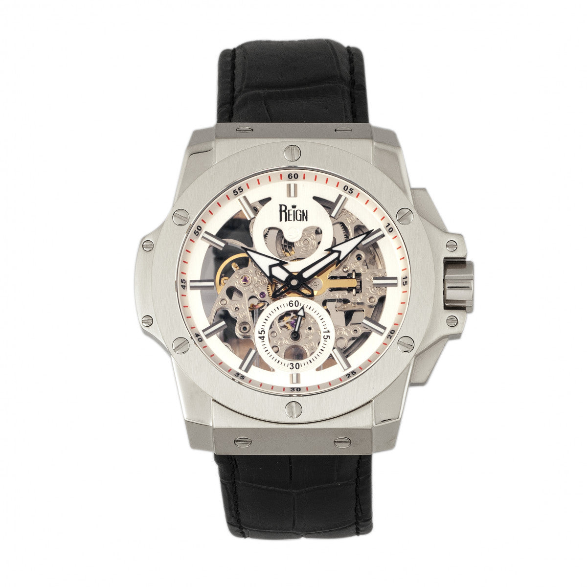 Reign Commodus Men S Watch Black Band Silver Case Reirn4001 Reign Watches