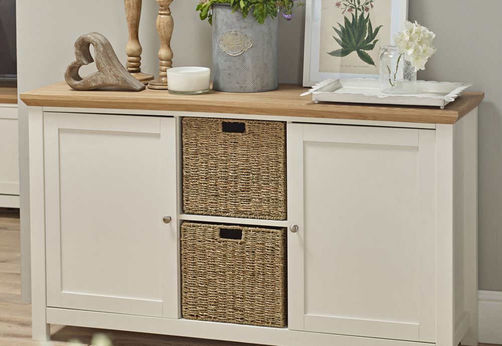 Lpd Furniture Cotswold Oak Grey And Oak Cream Sideboard One Stop Digital Outlet