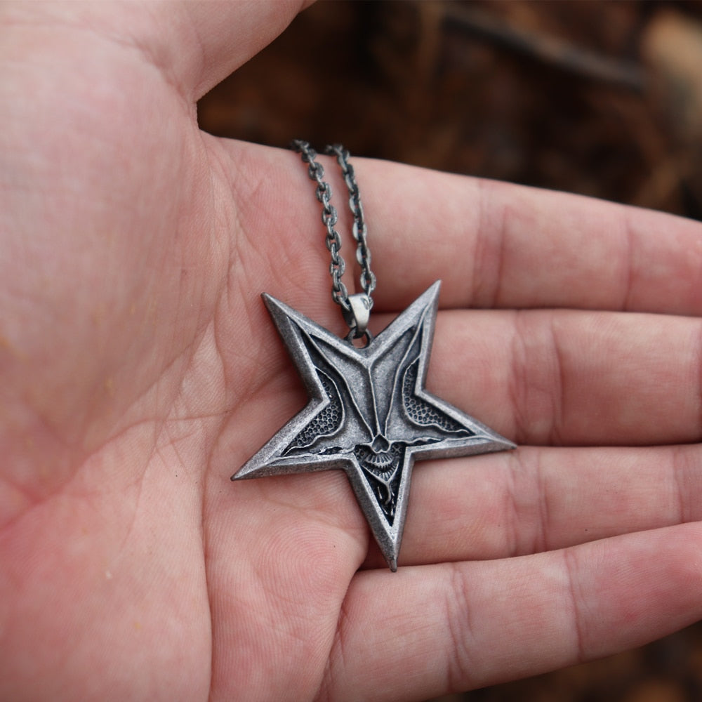 Baphomet Inverted Pentagram Necklace Metal Gods Store