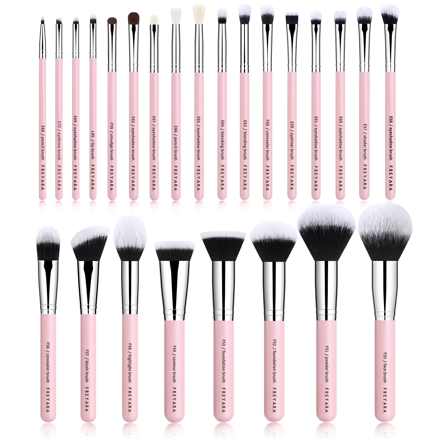 Freyara Professionali Set Pennelli Trucco 25pcs Rosa Brillare Freyara Italia