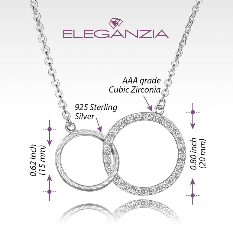 Sterling Silver Mother Daughter Necklace Eleganzia Jewelry