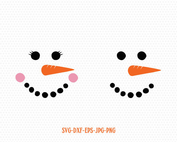 Snowman Face Christmas Snowman Cute Girl Snowman Face Christmas Svg