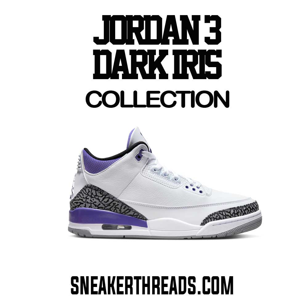 Sneaker Tees Match Jordan 3 Dark Iris Retro 3s White Purple Shoes