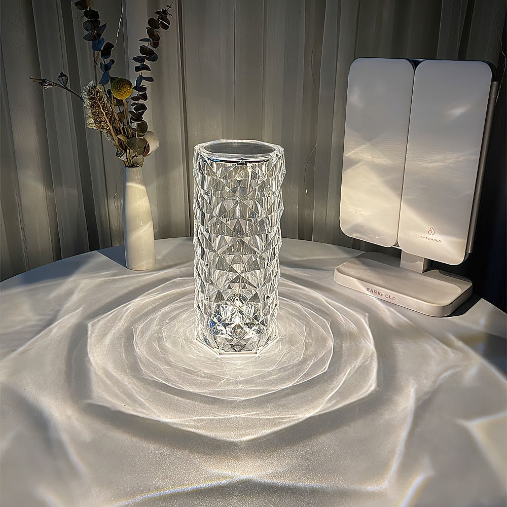 Crystal Rose Touch Sensor Usb Rechargeable Lamp Emmeistar