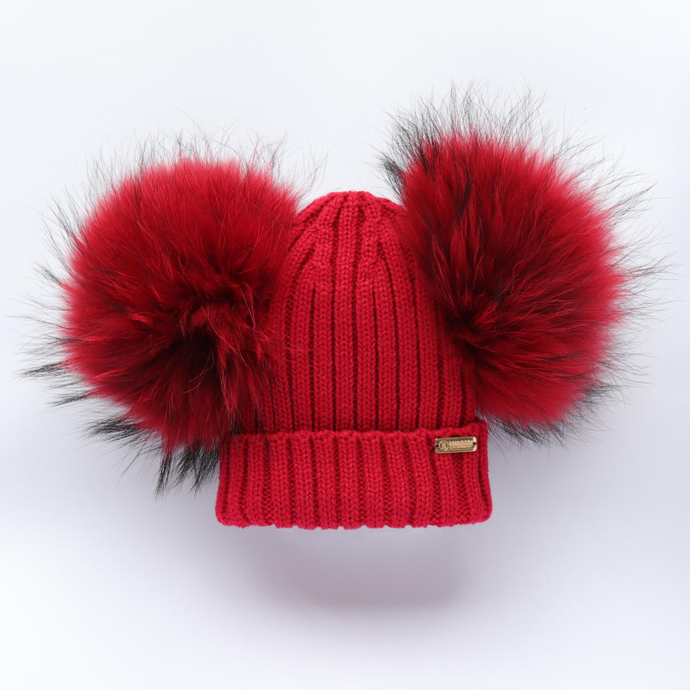 Bobble Babies Double Pom Pom Hat Red Bumbles Boutique Bumbles For Kids