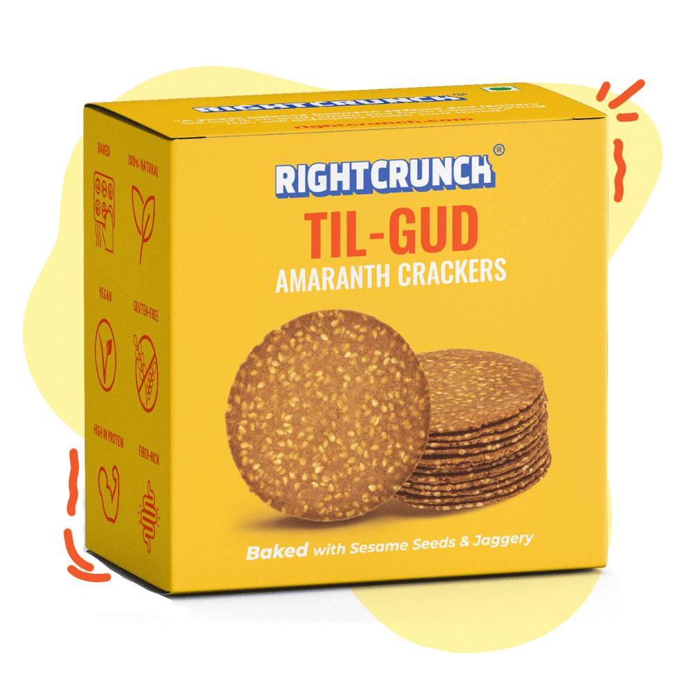 Til Gud Amaranth Crackers Baked With Sesame Seeds And Jaggery Rightcrunch