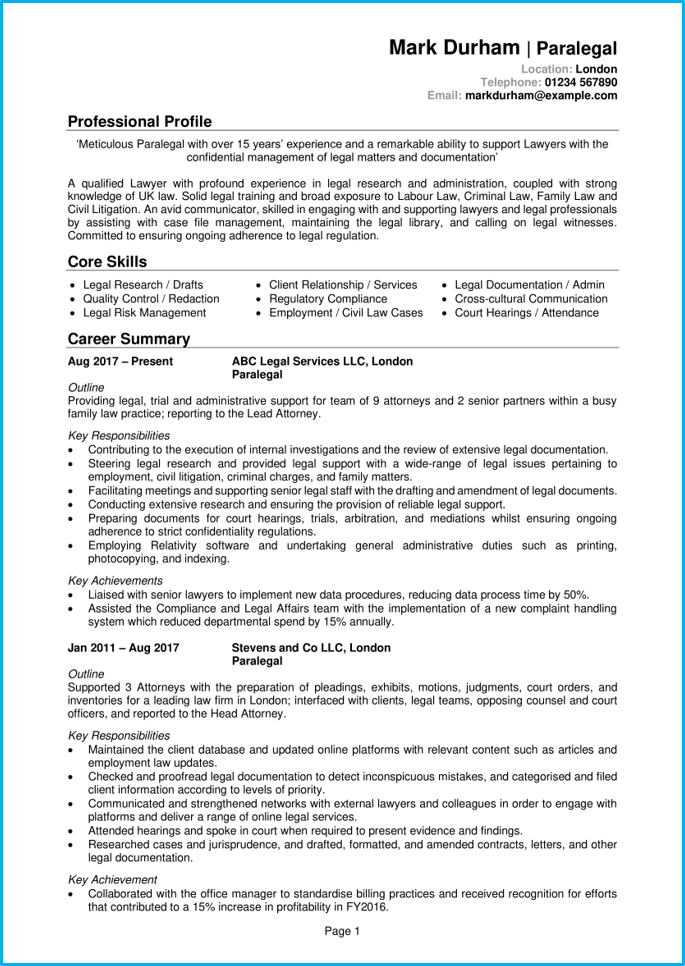 paralegal job description