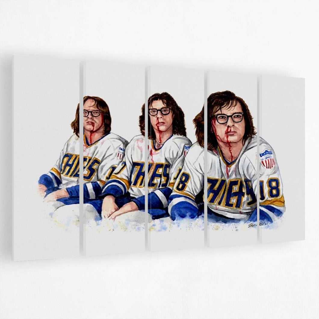 Slap Shot Canvas Print The Hanson Brothers Com Slap Shot Movie Hockey Canvas Large Wall Art For Living Room 5 Panel Canvas Wall Art Home Decor Canvas Chains