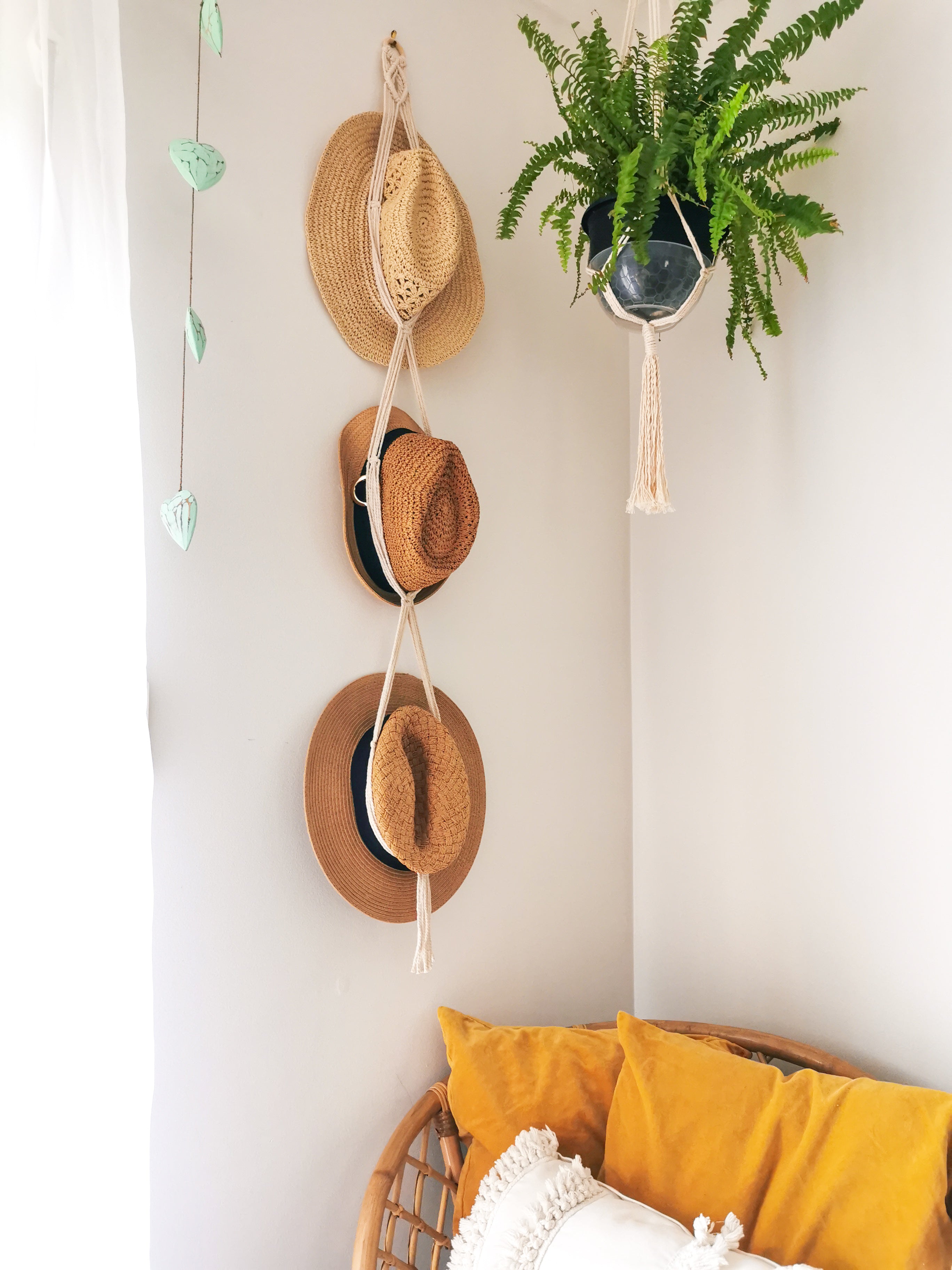 Macrame Triple Hat Hanger Is Perfect Way To Store And Display Your Hats Macrame Decor By Katerina
