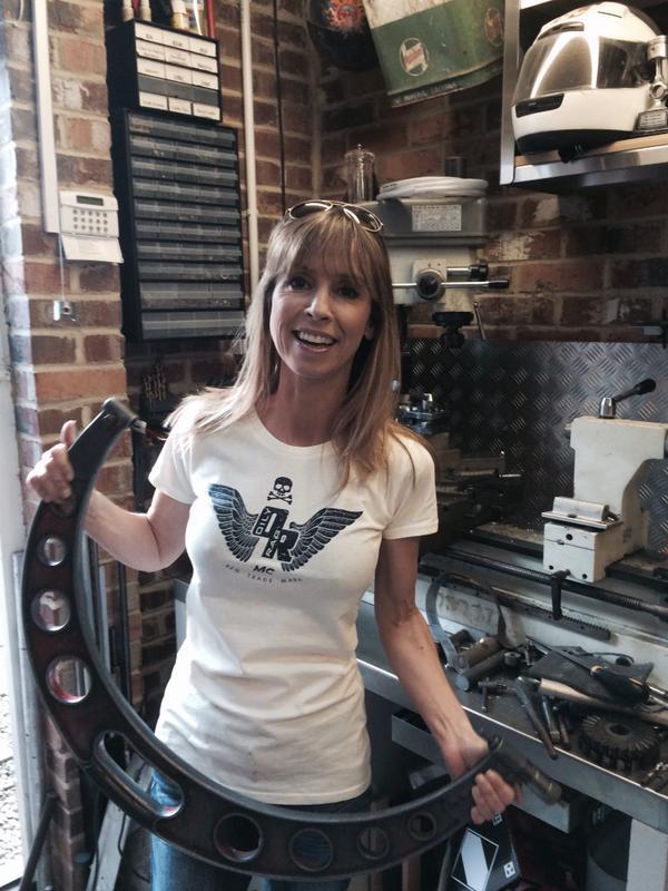 Oily Rag Clothing Ladies Motorcycle Club T Shirt In Linen Salt Flats Clothing