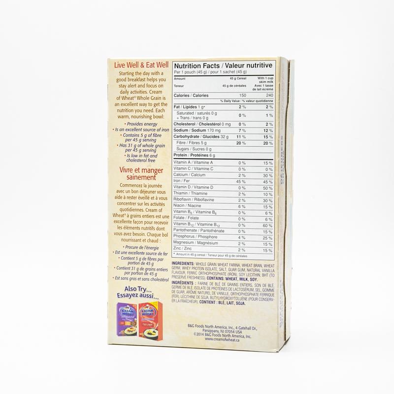 Cream Of Wheat Instant Whole Grain Cereal 360 G Nest Grocers