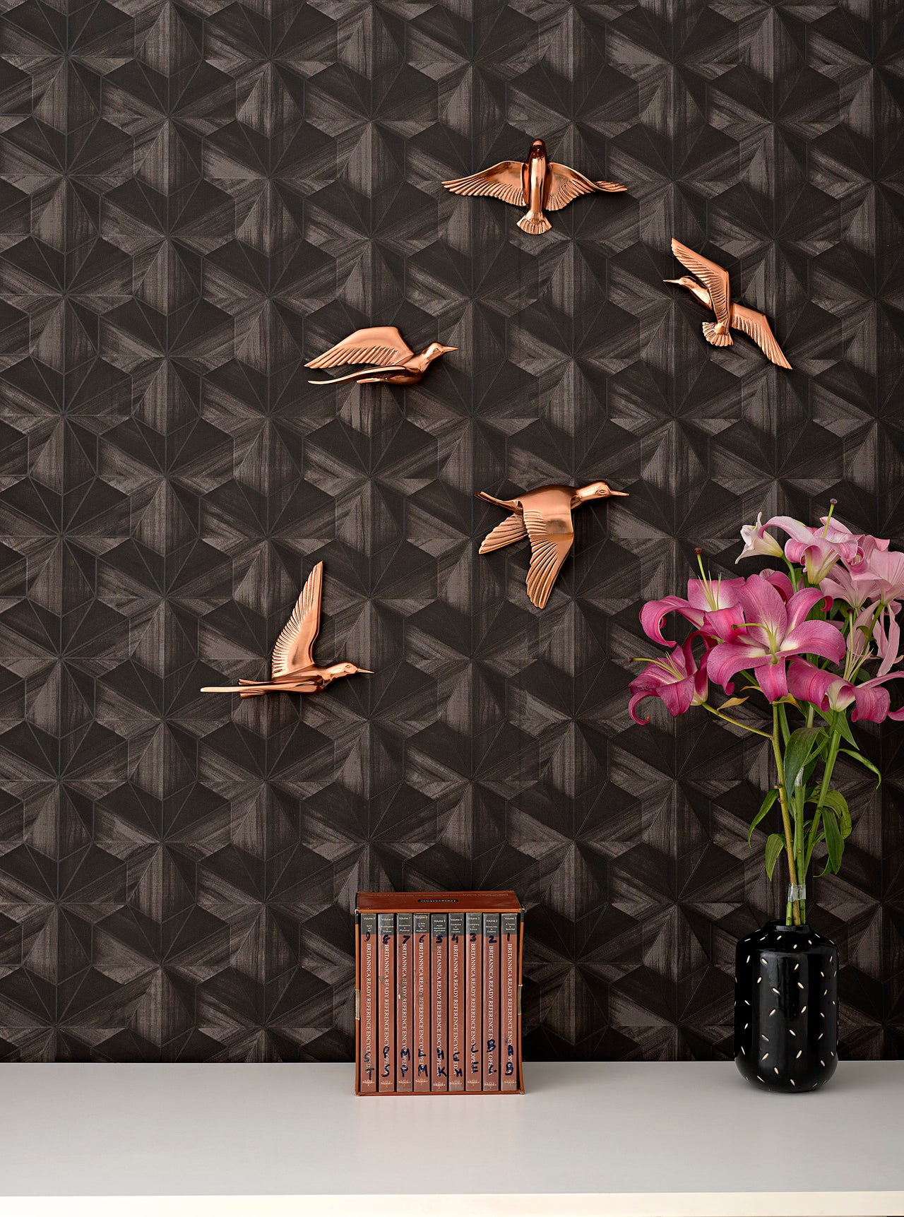Rose Gold Pigeon Wall Decor Flying Birds 100 Made From Brass Artcraft