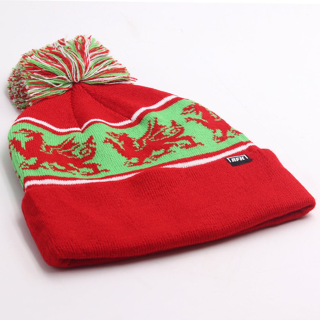 Wales Dragon Bobble Hat Retro Football Kits Uk