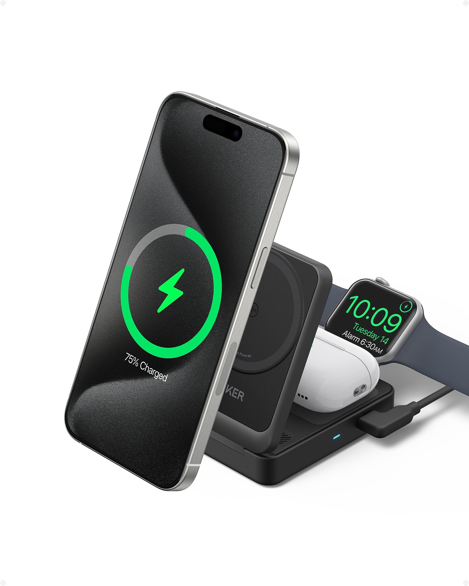 Anker MagGo Kabellose Ladestation (Faltbar 3-in-1)